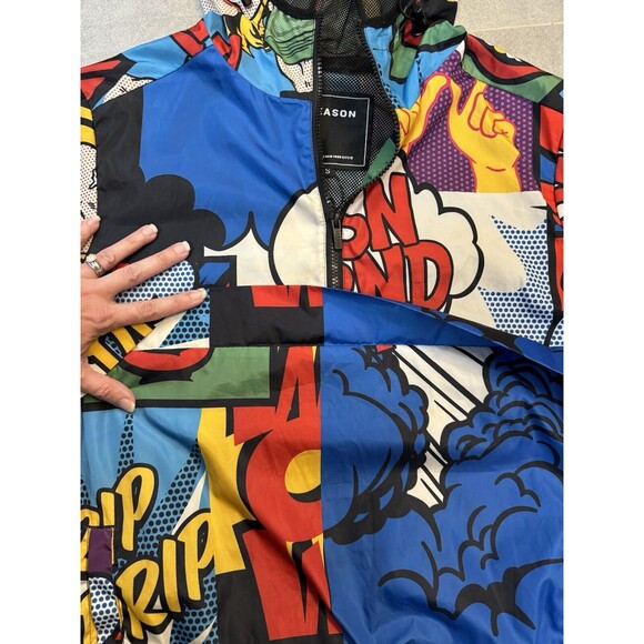 Reason Comic Book Water Resistant Windbreaker Jacket - Men’s Size Small - Picture 6 of 14